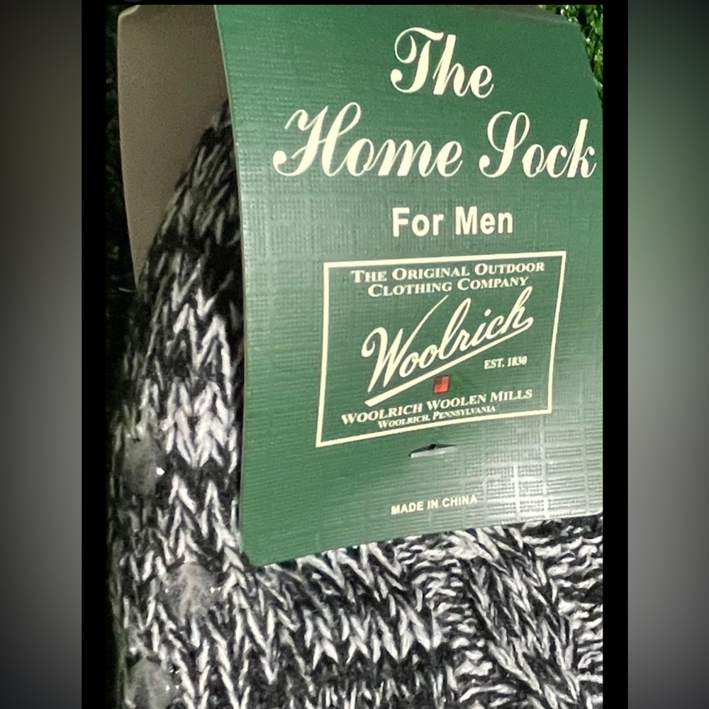 Woolrich The Home Sock Men NWT Black  Chicory WR1540 One Size Fits Most, 2 Pairs
